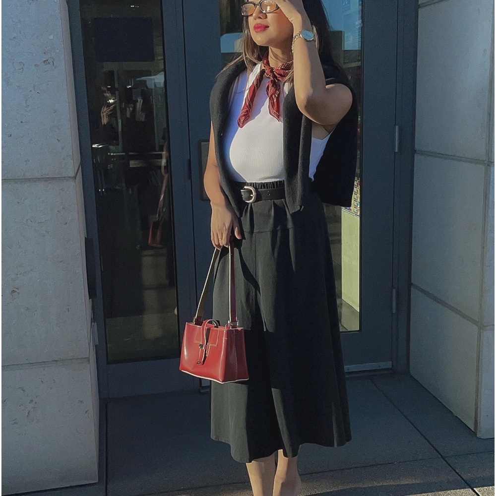 Vintage Eber Cotton A Line Midi Skirt